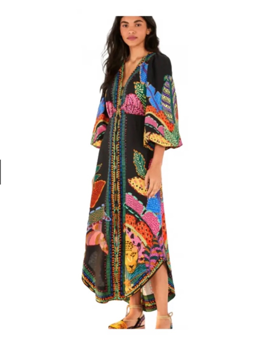 Farm Rio Multicolor Tropical Printed Maxi Dress